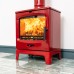 Wine Red Enamel - Ecosy+ Rock Midi - 5KW - Defra Approved - Eco Design Ready - Multi-fuel Stove - Cast Iron